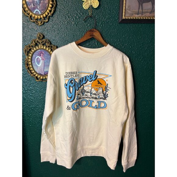 Dierks Bentley Gravel and Gold Crewneck Sz Medium Cream Colored - Picture 1 of 3